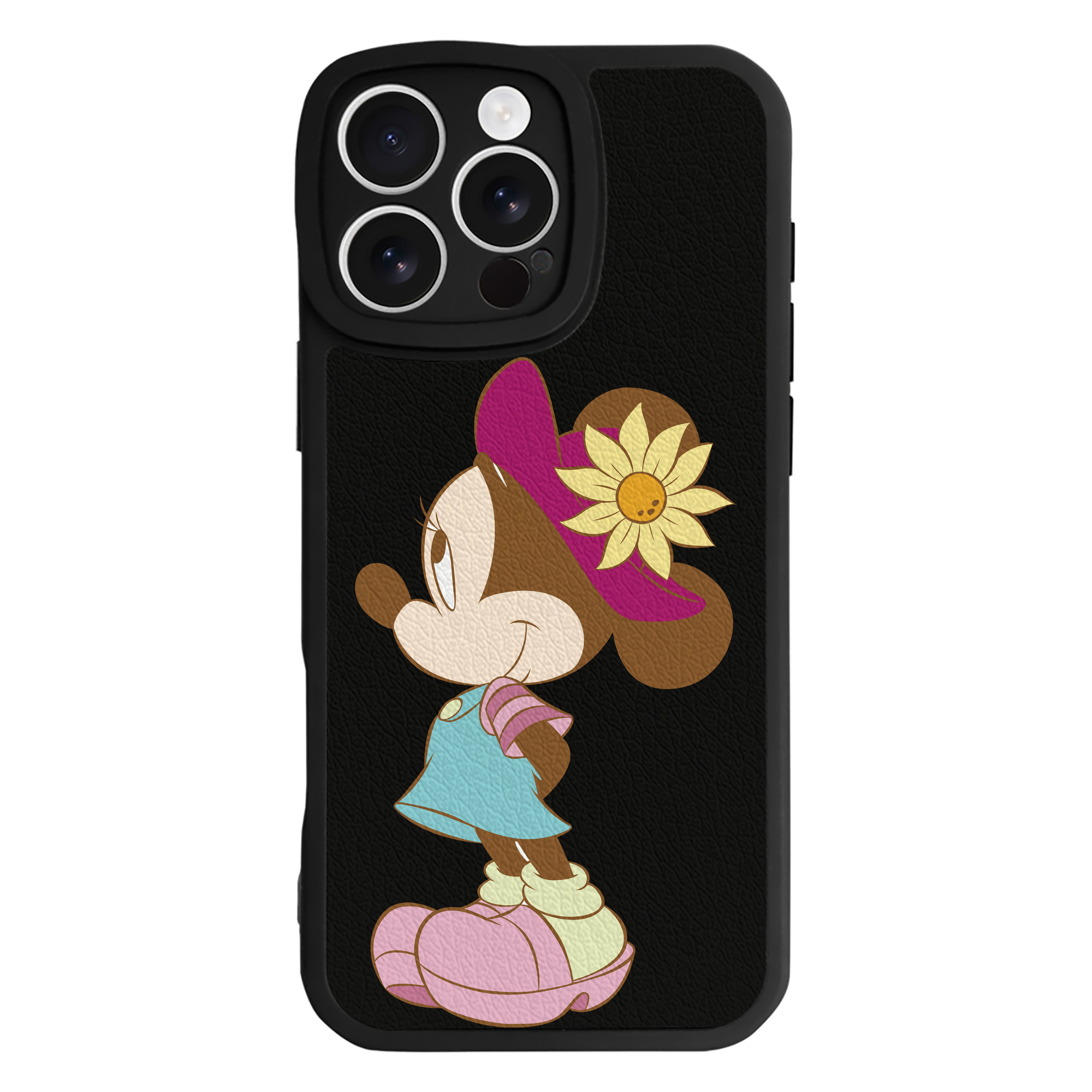（画像用） ミッキーマウス Mickey Mouse 【iPhone 16シリーズ対応】シリコンスマホケース（レザー調） 材質：シリコン